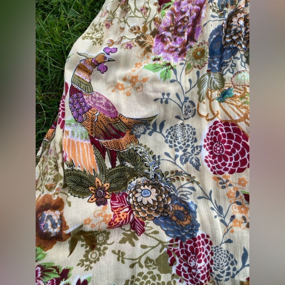 Retro Y2K Oriental Colorful Maxi Skirt:Bohemian Boho Maximalist Kantha Asian - Picture 2 of 8